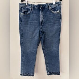 3 for $30 👖 H&M Medium Wash Raw Hem Slim Straight Denim Sz 26 (n109n19)